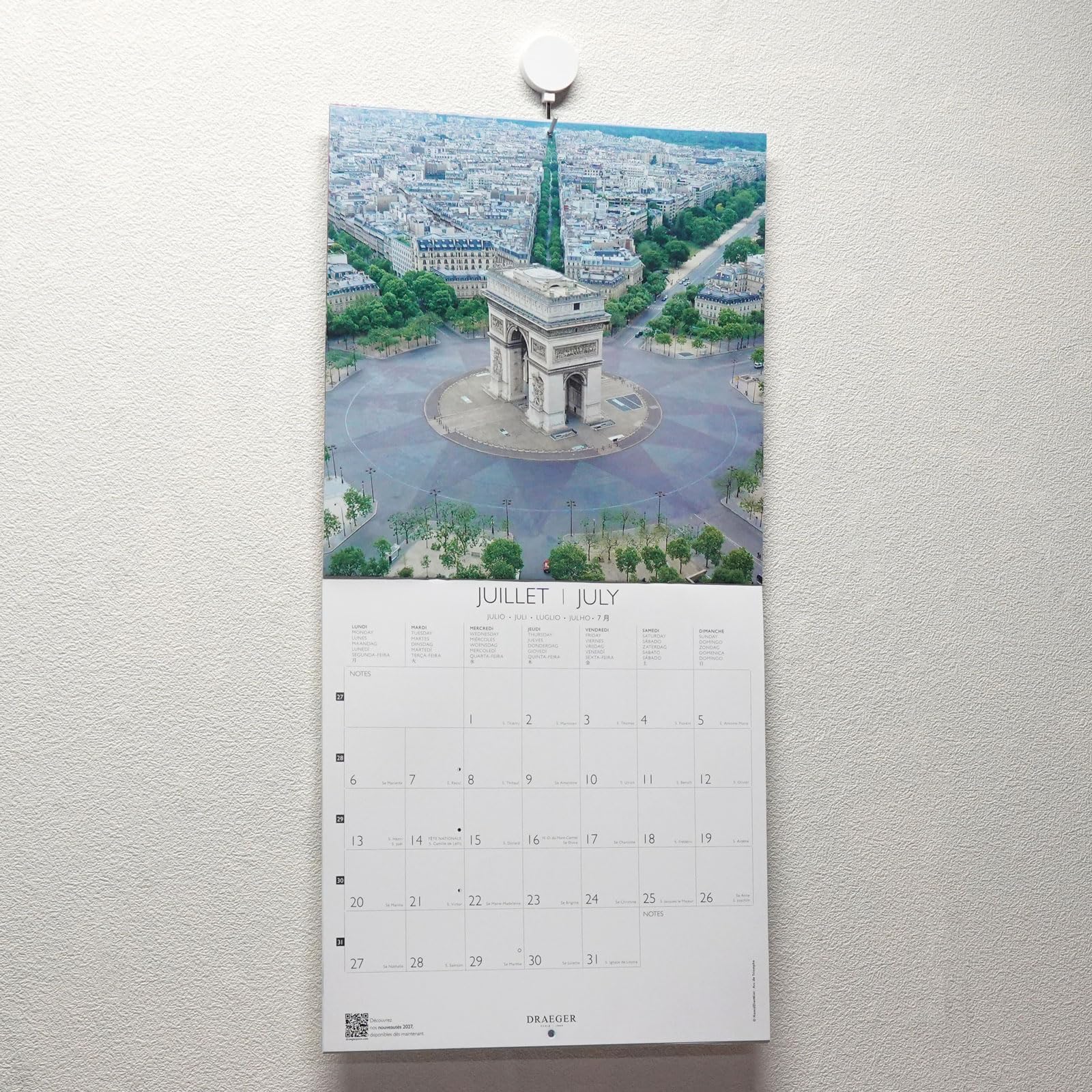 Amazon | ドレジャー 2026年 ラージカレンダー パリ 風景写真 壁掛け